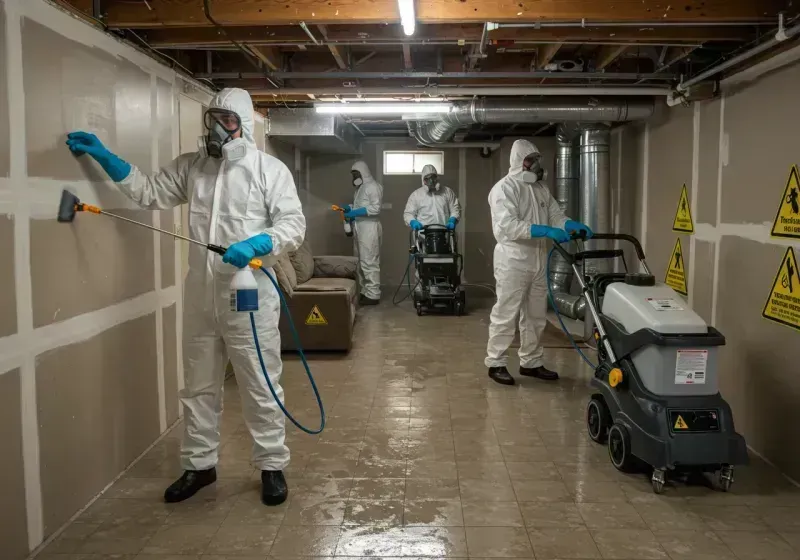 Basement Moisture Removal and Structural Drying process in Cedar Hill, TX